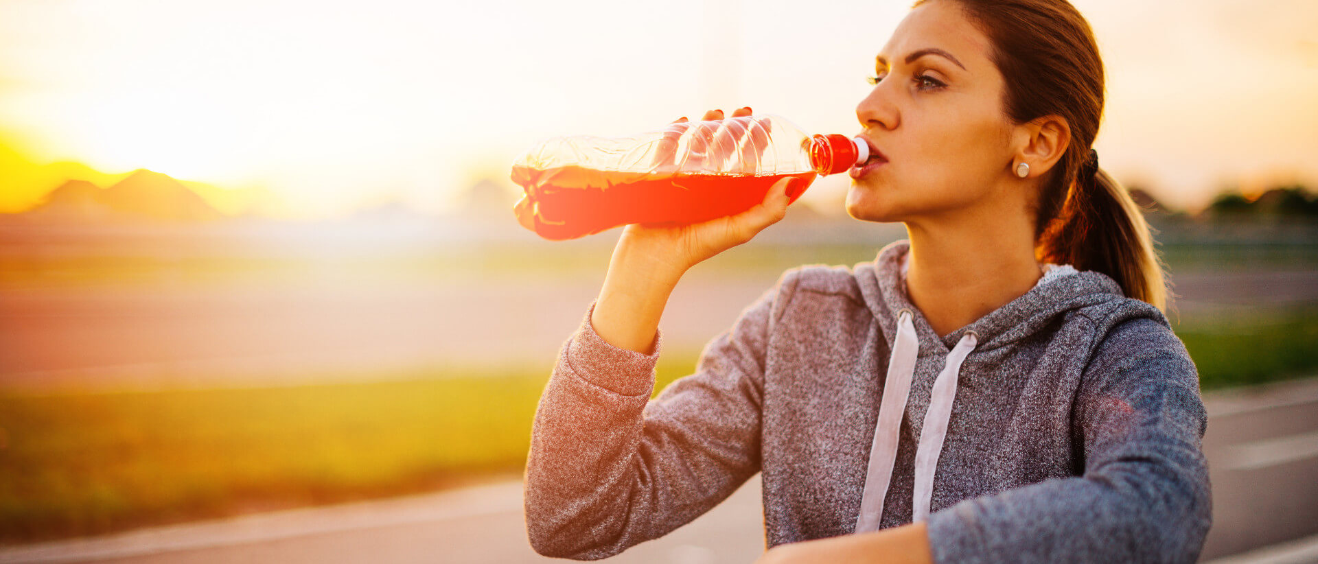 Woman Drinking Energy Beverage